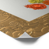 葉-紅葉抽象デザイン ポスター (角)