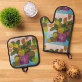 葉 鍋つかみ&鍋敷きセット (トップダウン)