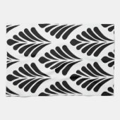 葉 黒白 ミニマル キッチンタオル (横)