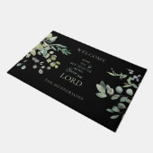 葉 黒 私と私の家 クリスチャン ドアマット (アングル)