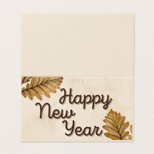 葉Happy New Year Cards 25pk (外部フラット)