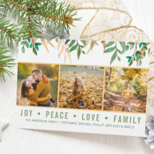 葉Joy Peace Love Familyフォトホリデー