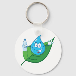 葉Keychainの水滴 キーホルダー