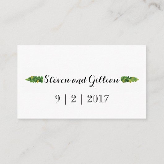 葉RSVPカードまたは日付のメモカードを包んで下さい エンクロージャーカード (裏面)