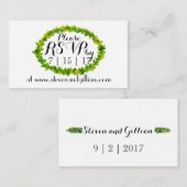 葉RSVPカードまたは日付のメモカードを包んで下さい エンクロージャーカード (正面/裏面)