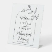 葉Scriptリハミニマルーサルディナーウェルカム 台座サイン (正面)