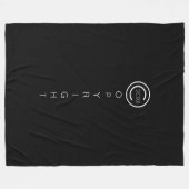 著作権モダンの黒 フリースブランケット (正面(横))