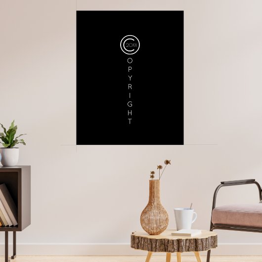 著作権モダンの黒 ポスター (リビング3)