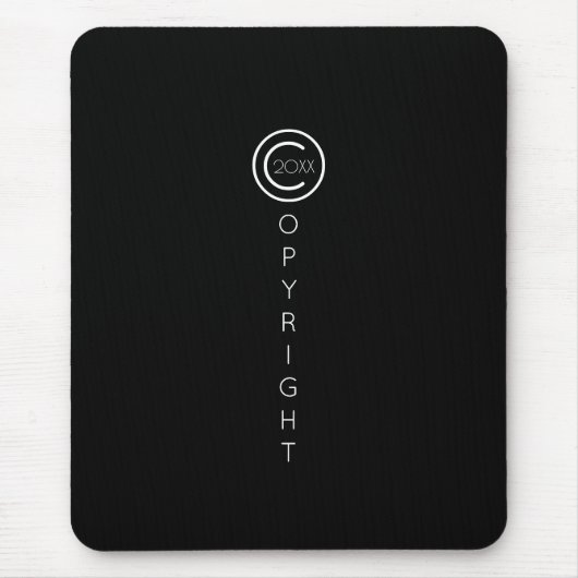 著作権モダンの黒 マウスパッド (正面)
