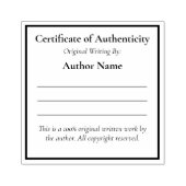 著作者の信用証明書 ラバースタンプ (インプリント)