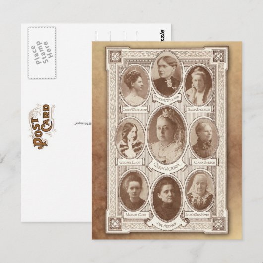 著名な女性 ポストカード (正面/裏面)