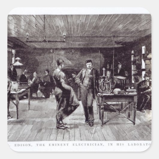 著名な電気技師のエジソン氏 スクエアシール (正面)