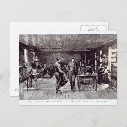 著名な電気技師のエジソン氏 ポストカード (正面/裏面)