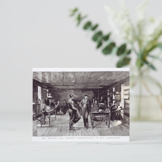 著名な電気技師のエジソン氏 ポストカード (スタンド正面)