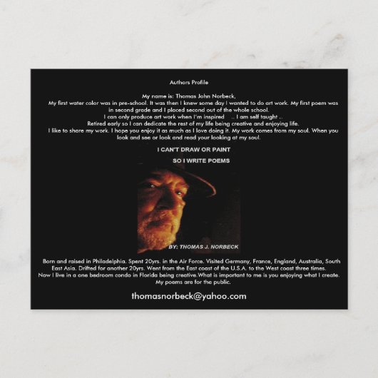 著者プロフィールカード ポストカード (正面)