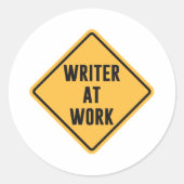 著者労働注意標識 ラウンドシール (正面)