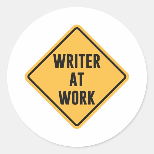 著者労働注意標識 ラウンドシール (正面)