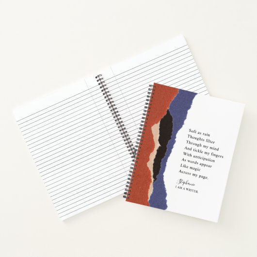 著者名詩やる気を起こさせる抽象芸術破れた紙 ノートブック (内部)