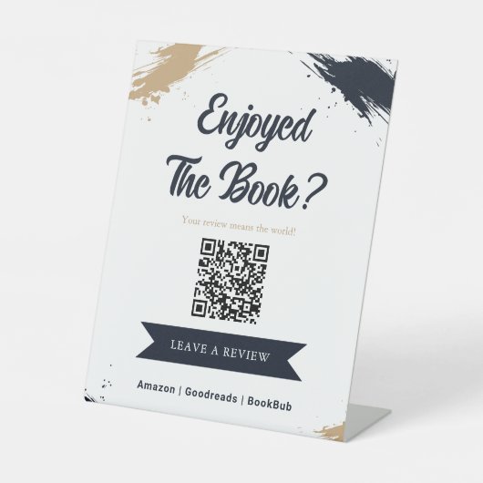著者書評リクエストQRコードディスプレイ読者向け 台座サイン (正面)