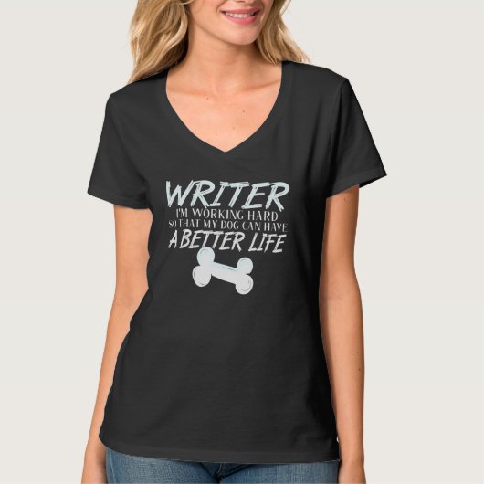 著者犬より良い生活作家 Tシャツ (正面)