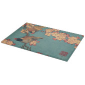 葛飾北斎のウソと枝垂桜 古典的な鳥の図 カッティングボード (角)