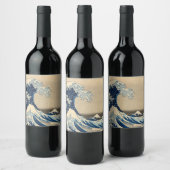 葛飾北斎の神奈川沖波下 ワインラベル (ボトル)