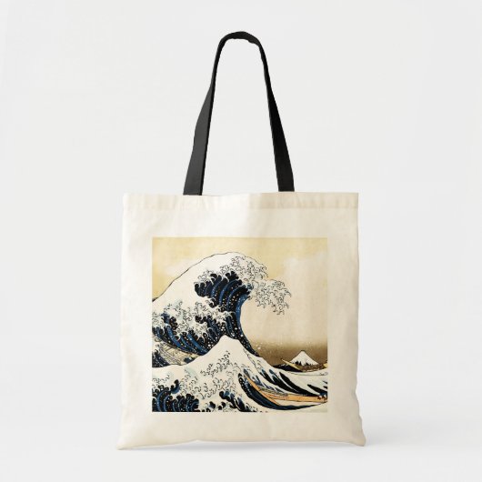 葛飾北斎の神奈川沖浪裏 日本美術 トートバッグ (正面)