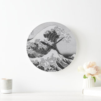 葛飾北斎の神奈川素晴らしの波 –  ラージ壁時計