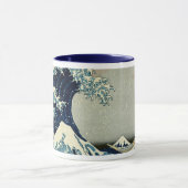 葛飾北斎の素晴らし神奈川沖の波 マグカップ (中央)