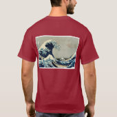 葛飾北斎の素晴らし神奈川沖の波 Tシャツ (裏面)