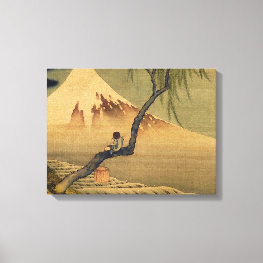 葛飾北斎少年鑑賞中山富士 キャンバスプリント (正面)