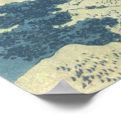 葛飾北斎滝と馬 ポスター (角)