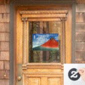 葛飾北斎素晴らし – 風澄ん朝 ウィンドウサイン (ホームデコレーション)