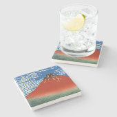 葛飾北斎素晴らし – 風澄ん朝 ストーンコースター (横)