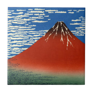 葛飾北斎素晴らし – 風澄ん朝 タイル