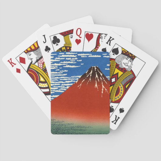 葛飾北斎素晴らし – 風澄ん朝 トランプ (裏面)