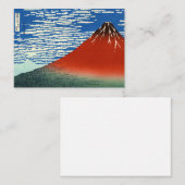 葛飾北斎素晴らし – 風澄ん朝 ノートカード (正面/裏面)