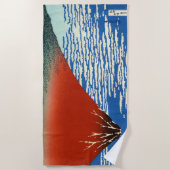 葛飾北斎素晴らし – 風澄ん朝 ビーチタオル (正面)