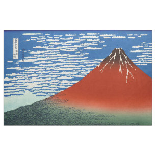 葛飾北斎素晴らし – 風澄ん朝 ファブリック
