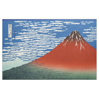 葛飾北斎素晴らし – 風澄ん朝 ファブリック