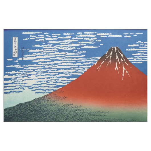 葛飾北斎素晴らし – 風澄ん朝 ファブリック (ヤード)