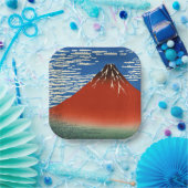 葛飾北斎素晴らし – 風澄ん朝 ペーパープレート (パーティー)