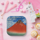 葛飾北斎素晴らし – 風澄ん朝 ペーパープレート (パーティー)