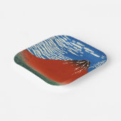 葛飾北斎素晴らし – 風澄ん朝 ペーパープレート (傾斜あり)