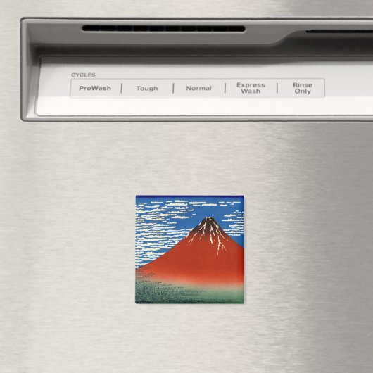 葛飾北斎素晴らし – 風澄ん朝 マグネット (インサイチュ (食洗機))