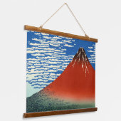 葛飾北斎素晴らし – 風澄ん朝 吊り下げ型タペストリー (傾斜あり)