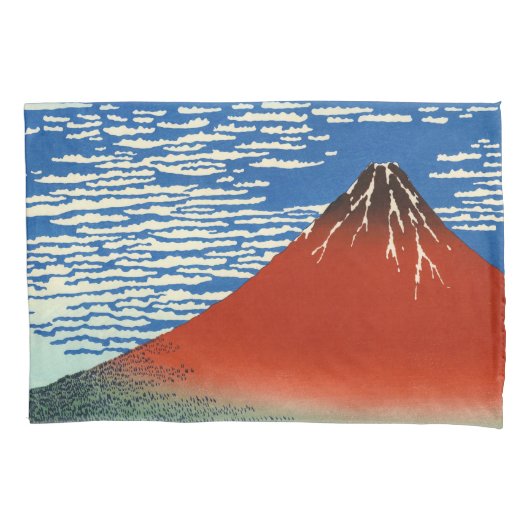 葛飾北斎素晴らし – 風澄ん朝 枕カバー (正面)