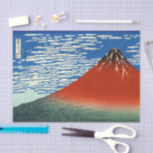 葛飾北斎素晴らし – 風澄ん朝 薄葉紙 (クラフト)