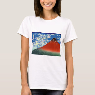 葛飾北斎素晴らし – 風澄ん朝 Tシャツ
