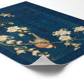 葛飾北斎葛飾 北斎ゴールドフィンチとさくらんぼツリー ポスター (角)